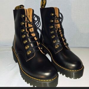 Dr. Martens Black and Tan Combat Boots